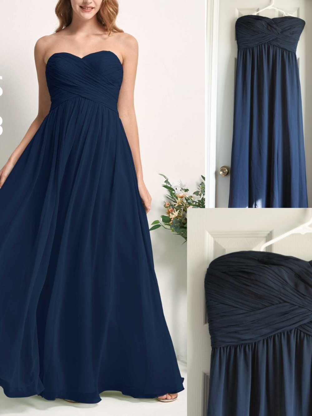 Ralph Lauren size 6 womens dark blue navy long maxi dress formal bridesmaid